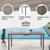 LOKATSE HOME Outdoor Patio Dining Table Rectangular with Wood-Like Tabletop