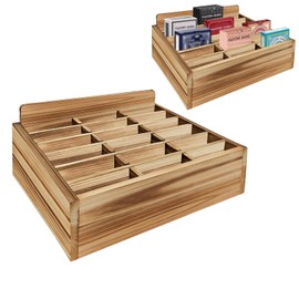 Amcortn Card Display Shelf - Wooden Playing Card Display Card Display Case Card Holders for Playing Cards (Small- 18 Decks) - No Assembly Required