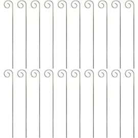 20 Pcs Silver Garden Plant Label Hooks, Markers Stake, Plant Sign Stake Rustproof Deformed Garden Plant Sign Hooks Hanging Rods for Flower, Planter,Plant Support Garden Stakes (20cm)