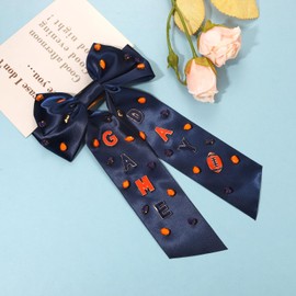 Football Hair Bows for Women Game Day Hair Bow Clips Big Red Black Blue Silky Satin Hair Ribbon Bows Barrettes Jeweled Football Cheer Bows Game Day Accessories Outfits Party Favors Gifts
