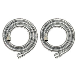 2 Packs Shampoo Bowl Hose, 1/2" Thread to 1/4" Thread Nut Stainless Steel Shampoo Hose for Professional Salon Shampoo Bowl, Sink Faucet and Sprayer Head Replacement Part