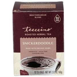 Teeccino Snickerdoodle Herbal Tea - Dessert Beverage That’s Prebiotic, Caffeine-Free & Acid Free, 10 Tea Bags