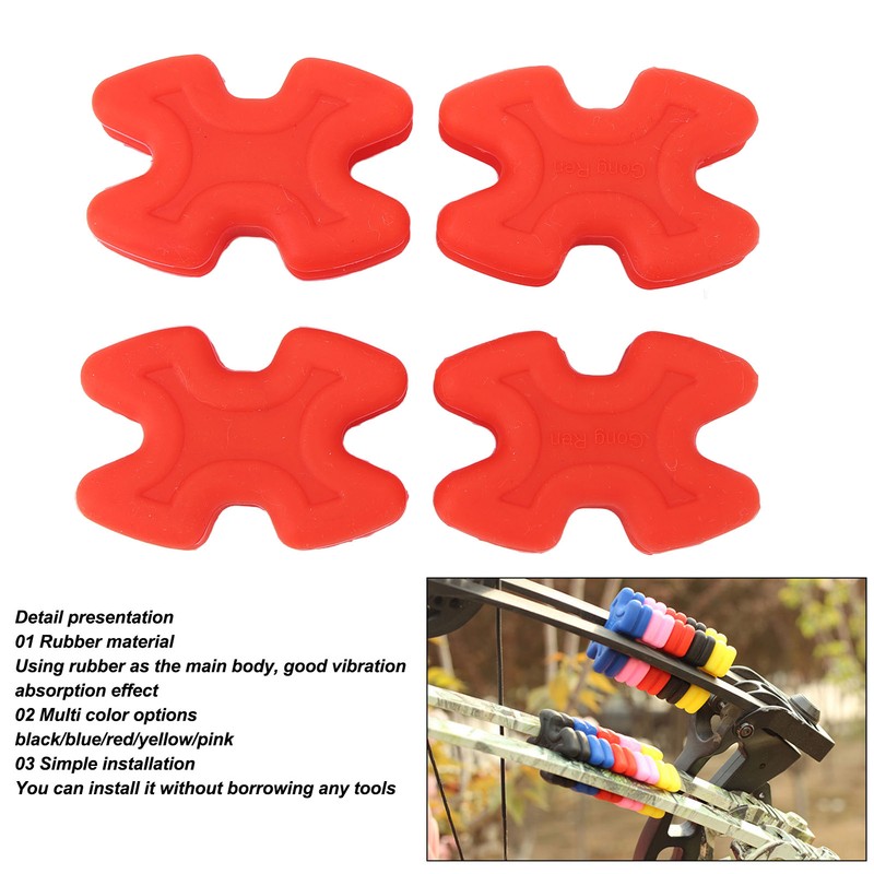 4pcs Bow Limb Dampener Wear Resistant Rubber Reducing Noise Vibration