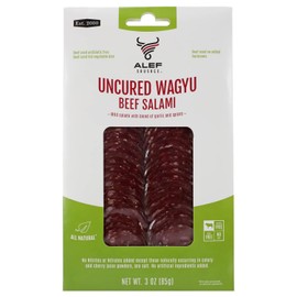 Sliced Uncured Mild Beef Salami WAGYU with Spices & Garlic Blend 3 oz | 85 g | Pack of 3