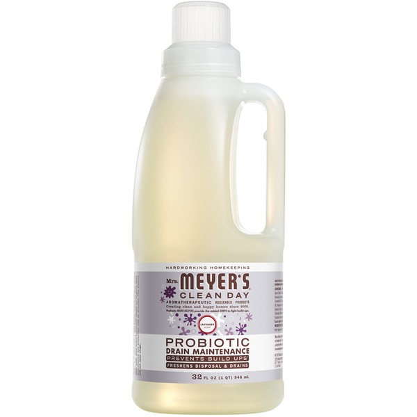 Mrs. Meyer's Probiotic Drain Maintenance Liquid, Lavender, Freshens Disposals and