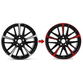 SlickMod Chrome Delete Blackout Vinyl Overlay for 2018-2022 Toyota Camry XSE 19 in Sport Wheel Rims (Gloss Red)