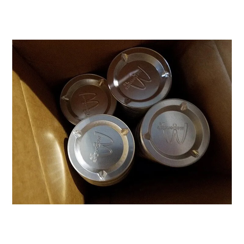 McDonald's Vintage Aluminum Ashtrays 3.5" Wide (4 trays included)