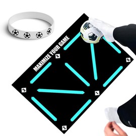 YANINEE 60 x 90 cm football mat, ball control, football mat, training mat, non-slip shock absorption, football mat with sports armband