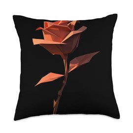 Origami Master Folding Paper Craft Origami Rose Flower Japanese Art Paper Folding Artist Throw Pillow, 18x18, Multicolor