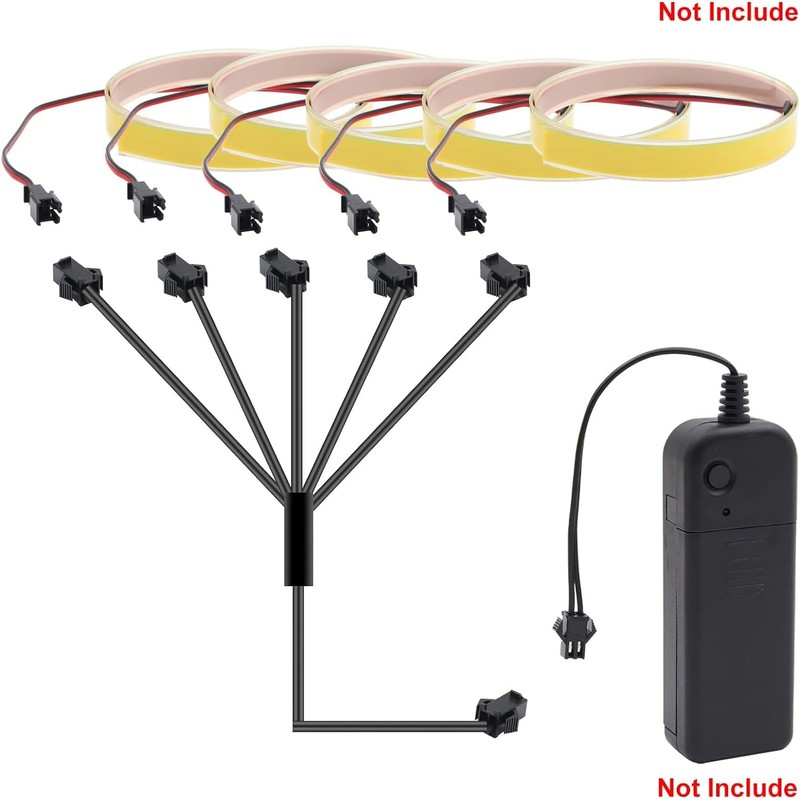 jose2015 2PCS EL Wire Splitter 7 Way,7 Female to 1