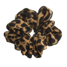 Vingtaine HS-123-BR- Leopard Pattern, Scrunchie, Leopard Pattern, Easy Hair Accessory, Brown