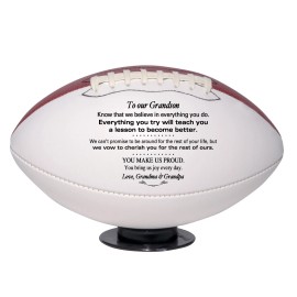 Unbranded Custom Football To Our Grandson Graduation, Birthday, Wedding, Christmas Gift - Regulation Full Size