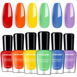 Morovan Nail Polish Set Fingernail: Quick Dry Nail Polish Kit Regular Nail Polish Bulk 0.25 oz Finger Nail Polish Pack Glossy Toenail Polish DIY Gifts for Women