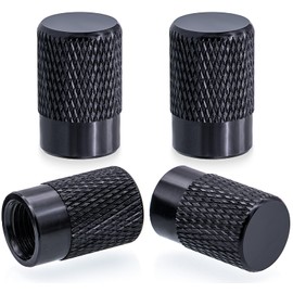 MEAJOO 4PCS Tire Valve Stem Caps, Wheel Valve Stem Covers, Corrosion Resistant, Leak-Proof, Dust Proof, Universal for Cars, SUVs, Bikes, Trucks and Motorcycles (Black)
