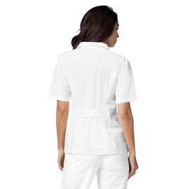 Adar Uniforms Universal Scrubs for Women - Lapel Collar Buttoned Scrub Top 2629 White 3X