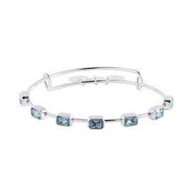 Alex and Ani March Birthstone Emerald Cut Bangle
