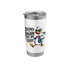 Sarcastic Duck Funny Introvert Duct Tape Antisocial Attitude Stainless Steel Insulated Tumbler