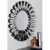 Northlight 25.5" Round Matte Black Aztec Sunburst Wall Mirror