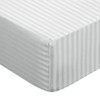PiccoCasa 100GSM Microfiber Striped Bed Fitted Sheet, 16 Inch Deep