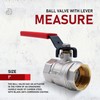 DOJA Barcelona Ball Valve with Lever Handle Red 1 Inch