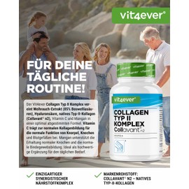 Collagen Type 2 Complex - With Collavant n2 Native Collagen, Frankincense Extract, Hyaluronic Acid, Vitamin C, Manganese for Bone Cartilage and Joints