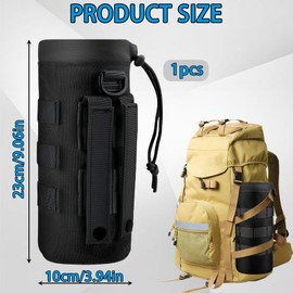 Yuqilin Tactical Bottle Holder, 1000D Nylon Molle Bottle Holder, Backpack, Bottle Holder, Belt, Leak-Proof Water Bottle Holder Belt, for Camping, Hiking, Outdoor Sports (Black)
