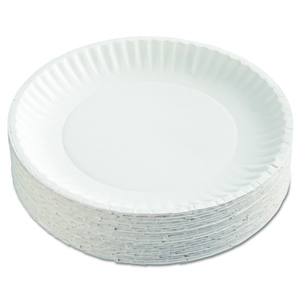 AJM Packaging - AJMPP9GRAWH Corporation PP9GRAWH Paper Plates, 9" Diameter, White, 12 Packs of 100 (Case of 1200)