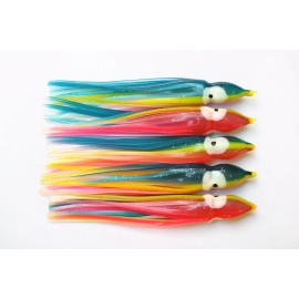 Tackleworks 10/PK Hoochie Squid Octopus Skirts Superior Quality For Bait Rigs 4.5" - Clown