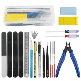 BXQINLENX Professional 20 PCS Model Tools Kit Modeler Basic Tools Craft Set Hobby Building Tools Kit for Gundam Car Model Building Repairing and Fixing(O)
