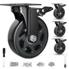 6 Inch Caster Wheels Heavy Duty Casters with Brake, Casters