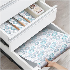 ALIUNI Drawer and Shelf Liner, Non-Slip Kitchen Cabinet Liners Non-Adhesive Thick Strong Grip Waterproof Washable Mats Protect Dresser Shelves Cupboard Bathroom Cabinets, Spiral, 12 in X 20 FT