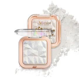 WALULAN 4 Colors Diamond Shimmering Powder, High Glossy Face Illuminator Palette, Natural Glow Finish, Pearl Shimmer Smooth Baked Powder, Lasting Highlighter Eyeshadow