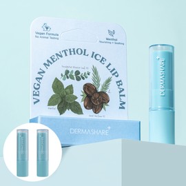 Derma Share [1+1]Dermashare Vegan Menthol Moisturizing Moisturizing Hypoallergenic Lip Care Ice Lip Balm 3.7g 2pcs / [1+1]더마쉐어 비건 멘톨 모이스춰라이징 보습 저자극 립케어 아이스 립밤 3.7g 2개