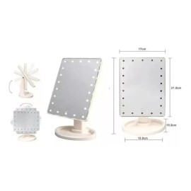 MIESPGIR Espejo Giratorio Con Luz Led Maquillaje Belleza Makeup
