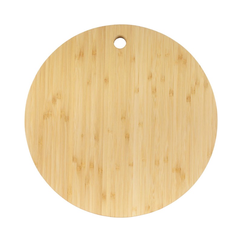 BambooMN Bamboo Round Chopping and Serving Board Charcuterie Board 12"