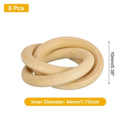 sourcing map Set of 8 Wooden Napkin Rings, Circle Table Napkin Holders, Napkin Decoration for Dining, Anniversary, Holidays, Parties, Wood Color