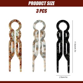 3PCS Hair Pins, U Shaped Grips with Floral Design, French Style Accessories, No Slip Strong Hold Clips for Buns and Braids, Elegant Hair Pieces for Girls and Women (A)