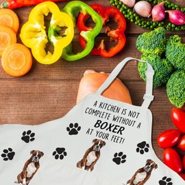 CENWA Boxer Dog Apron with Pockets, Boxer Lovers, Gifts, Dog Owners Gifts, Adjustable Cooking Apron for Animal Lovers, Boxer Dog Apron EU