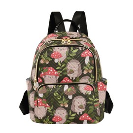Mnsruu Cute Baby Hedgehog Mushrooms Backpack Women Laides Rucksack School Bags Lightweight Shoulder Bag Daypack for Womens, Ladies & Girls M