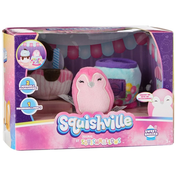 Squishville SQM0320 Sweet Snacks Accessory set Set-2-Inch Plush Toys for