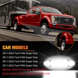 POPMOTORZ White LED Fender Side Marker Light 4Pcs Rear Bed side marker Lamp Compatible for Ford F250 F350 F450 F550 Super Duty2011-2022 Front/Rear Double Wheel LED Side Marker Lamp Smoked Lens