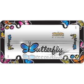 Cruiser Accessories 23053 Butterfly License Plate Frame, Chrome w/Fastener caps