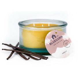 Bluecorn Beeswax 3-Wick Candle, 100% Pure Bees Wax, Vanilla Scented, Paraffin & Soy Free Candle Wax, Clean Burning, Long Lasting, Gifts for Women & Men, Christmas Gifts, American Made, 10 Oz