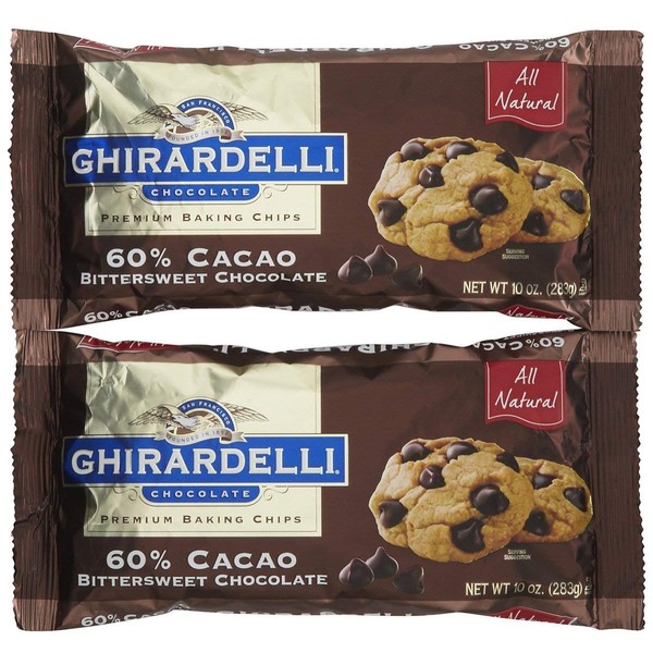 Ghirardelli Bittersweet 60% Cacao Baking Chips, 10 oz, 2 pk