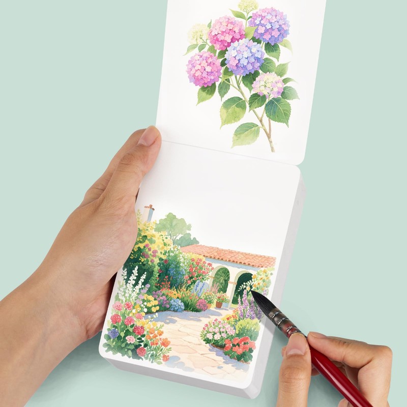 LIGHTWISH Mini Watercolor Sketchbook Square 60pcs 9x13cm Fine (Hot Press)