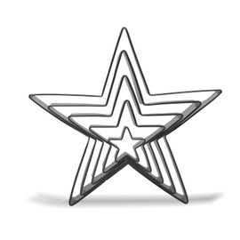 Keewah Star Cookie Cutter Set - 5”,4”,3”,2”,1” - 5 Piece - Stainless Steel