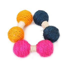 WT-DDJJK Rolling Ball, Funny Cat Toy, Sisal Ball, Tease-Game, Chewing Dumbbell, Barbell, Pet Interactive Training Toy