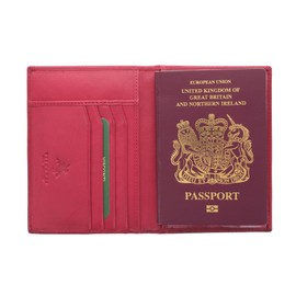VISCONTI Polo Collection Leather Passport Holder RFID Blocking 2201 Fuchsia