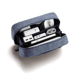 Elecom BMA-GP14NV Gadget Pouch, Large Capacity, Storage Type, Gadget Case, Organizing Pouch, Navy