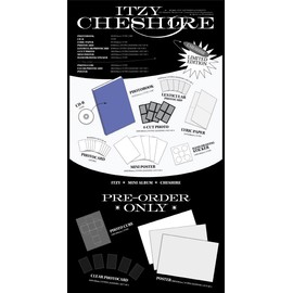 ITZY CHESHIRE 6th Mini Album Limited Version CD+1p Poster+1p Mini Poster+100p PhotoBook+2p PhotoCard +1p 4 Cut Photo+1p Lenticular+1p Lyric Paper+1ea Hand Drawing Sticker+POB+Tracking Sealed